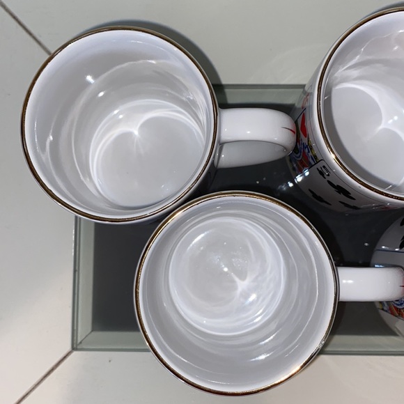 Vintage 4 PC Set Playing Card Ceramic Mugs-CBK 1991-Gold Trim-Great Condition - Picture 10 of 14